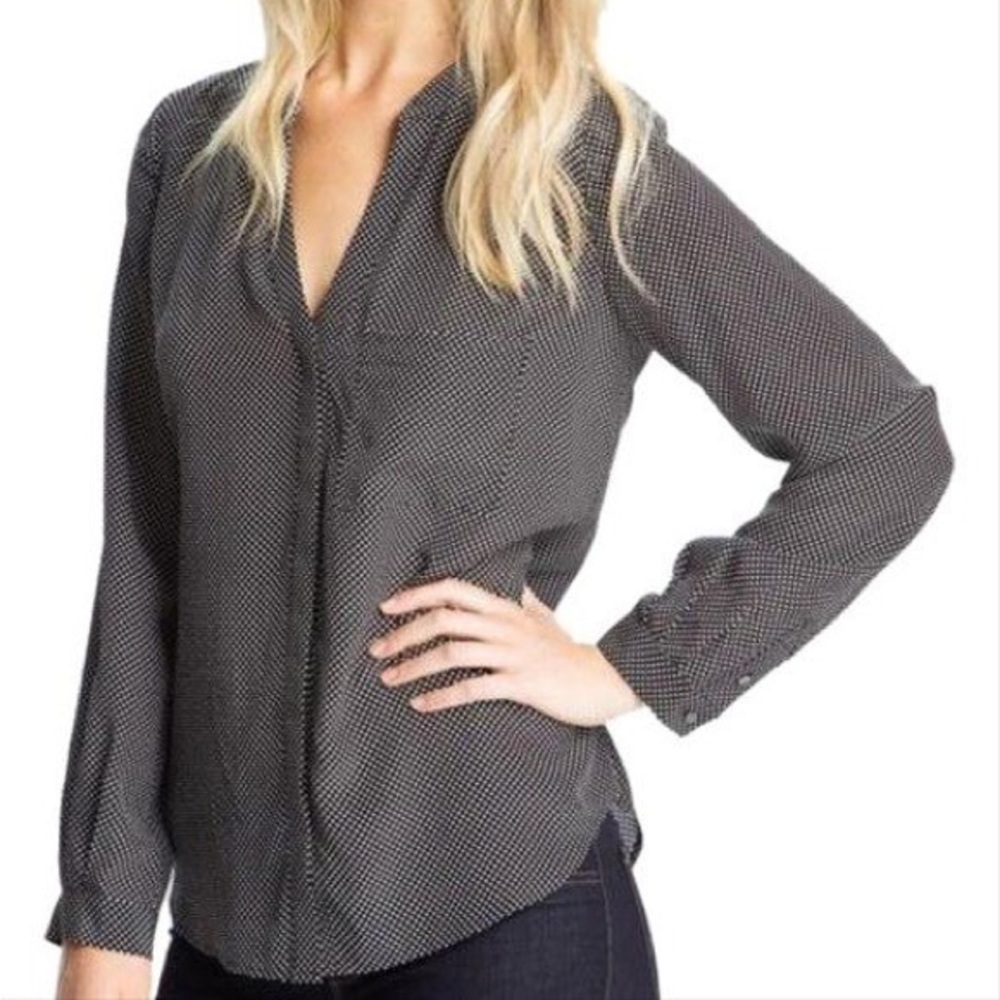 Joie • Black White Diamond Hanelli Blouse